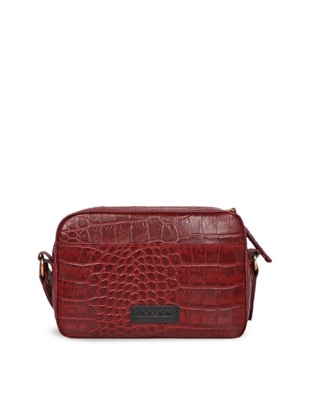 

Hidesign Textured Leather Structured Sling Bag, Red