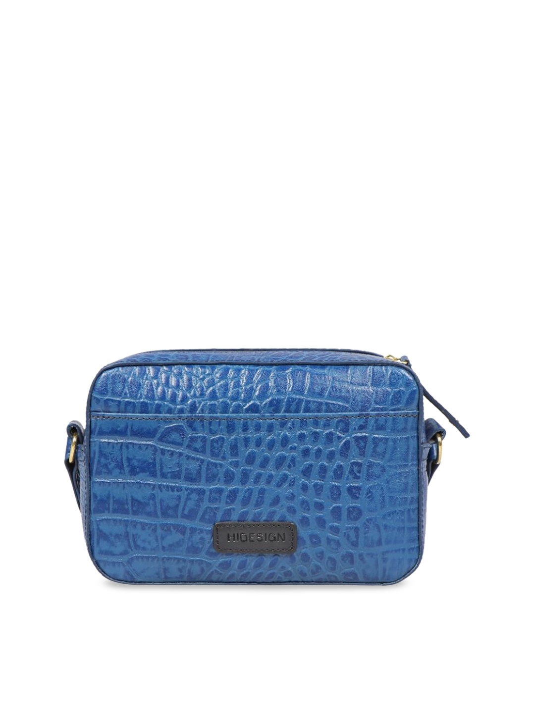 

Hidesign Textured Leather Structured Sling Bag, Blue
