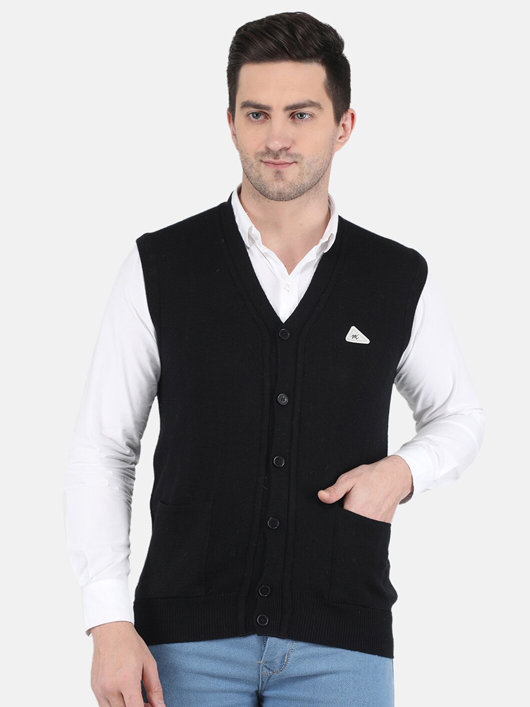 

Monte Carlo Men Woollen Sweater Vest, Black