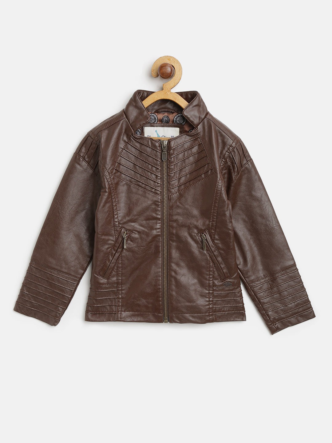 

Blue Giraffe Girls Coffee Brown Solid Tailored Jacket