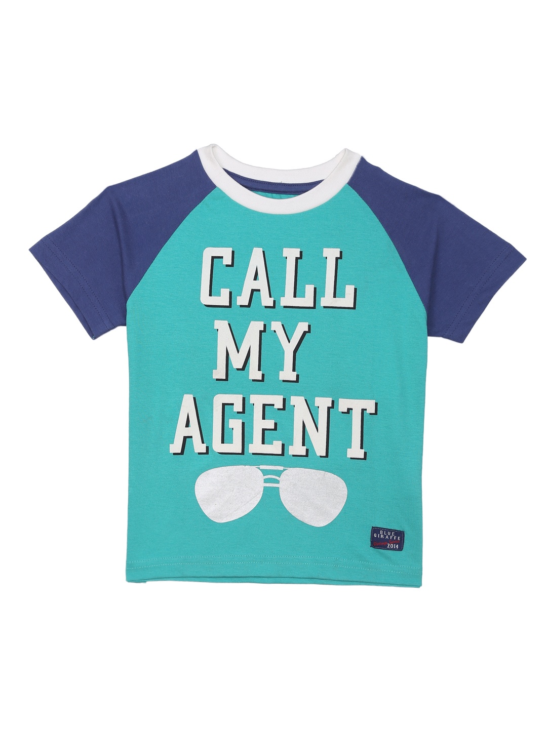 

Blue Giraffe Boys Green Printed Round Neck T-shirt