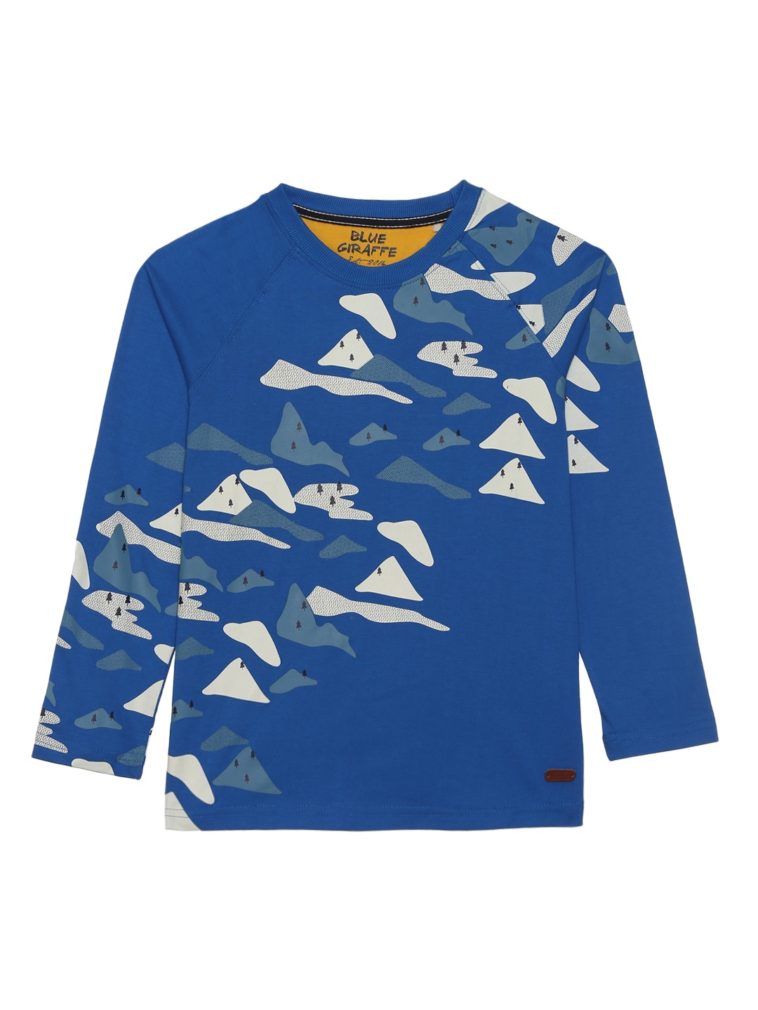 

Blue Giraffe Boys Blue Printed Round Neck T-shirt