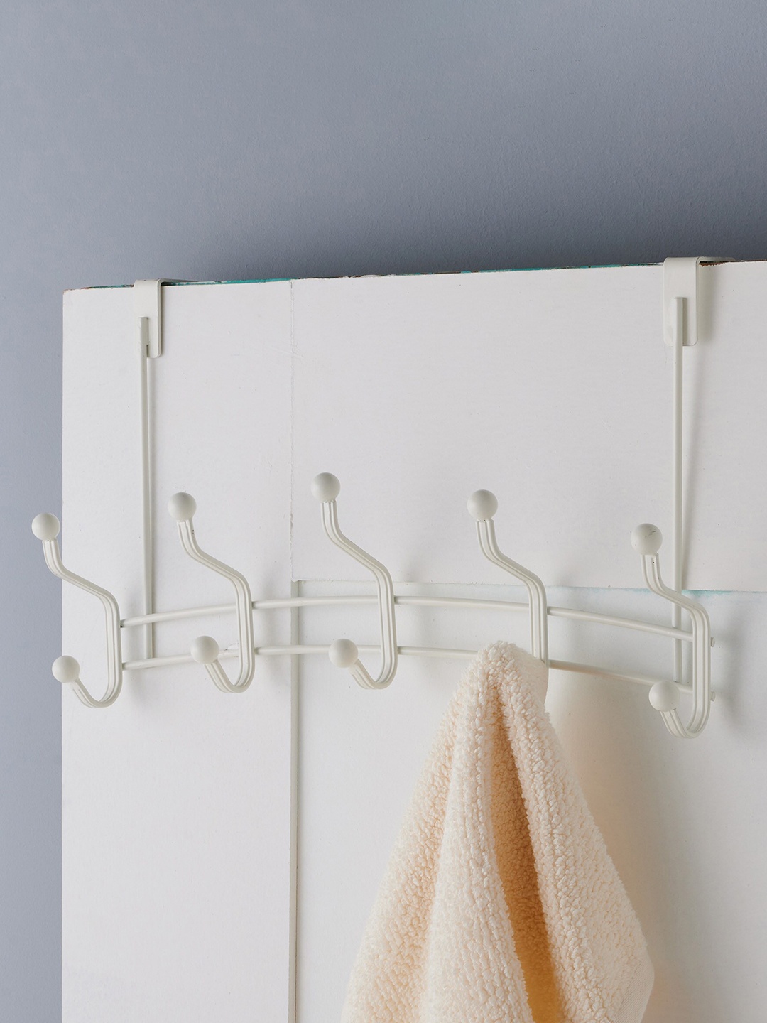 

Home Centre Off-White Orion Medallion Iron Over Door Double Hook