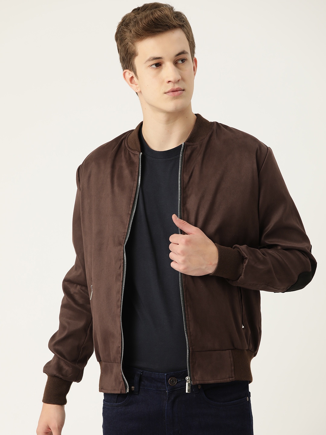 

Leather Retail Men Suede Lightweight Biker Jacket, Coffee brown