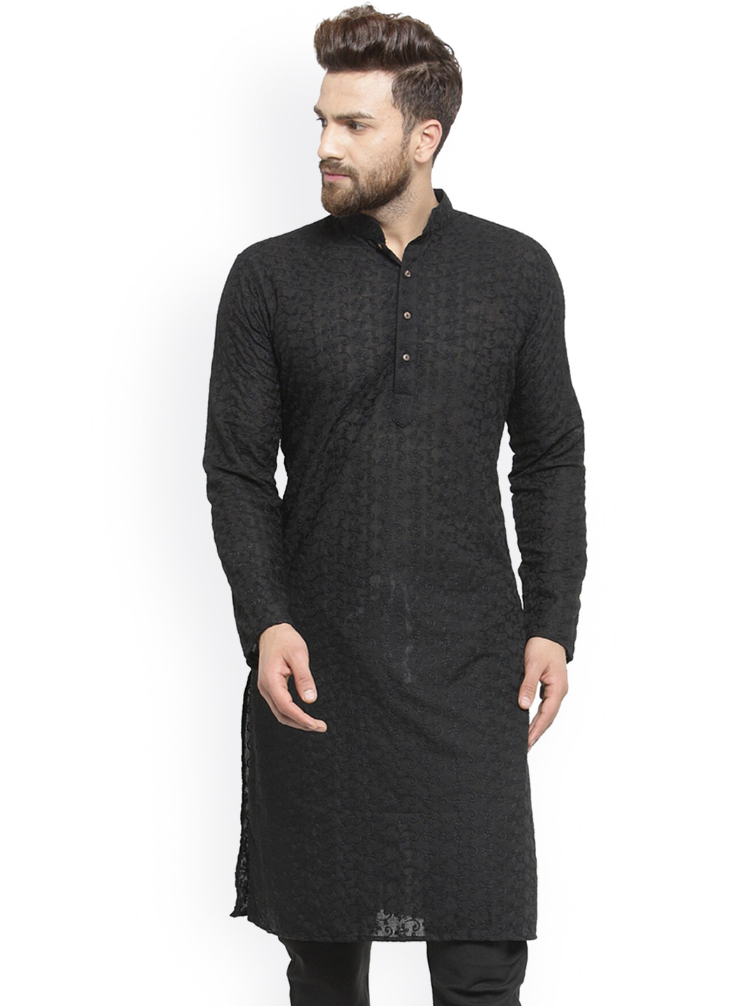 

TREEMODA Men Black Kurta