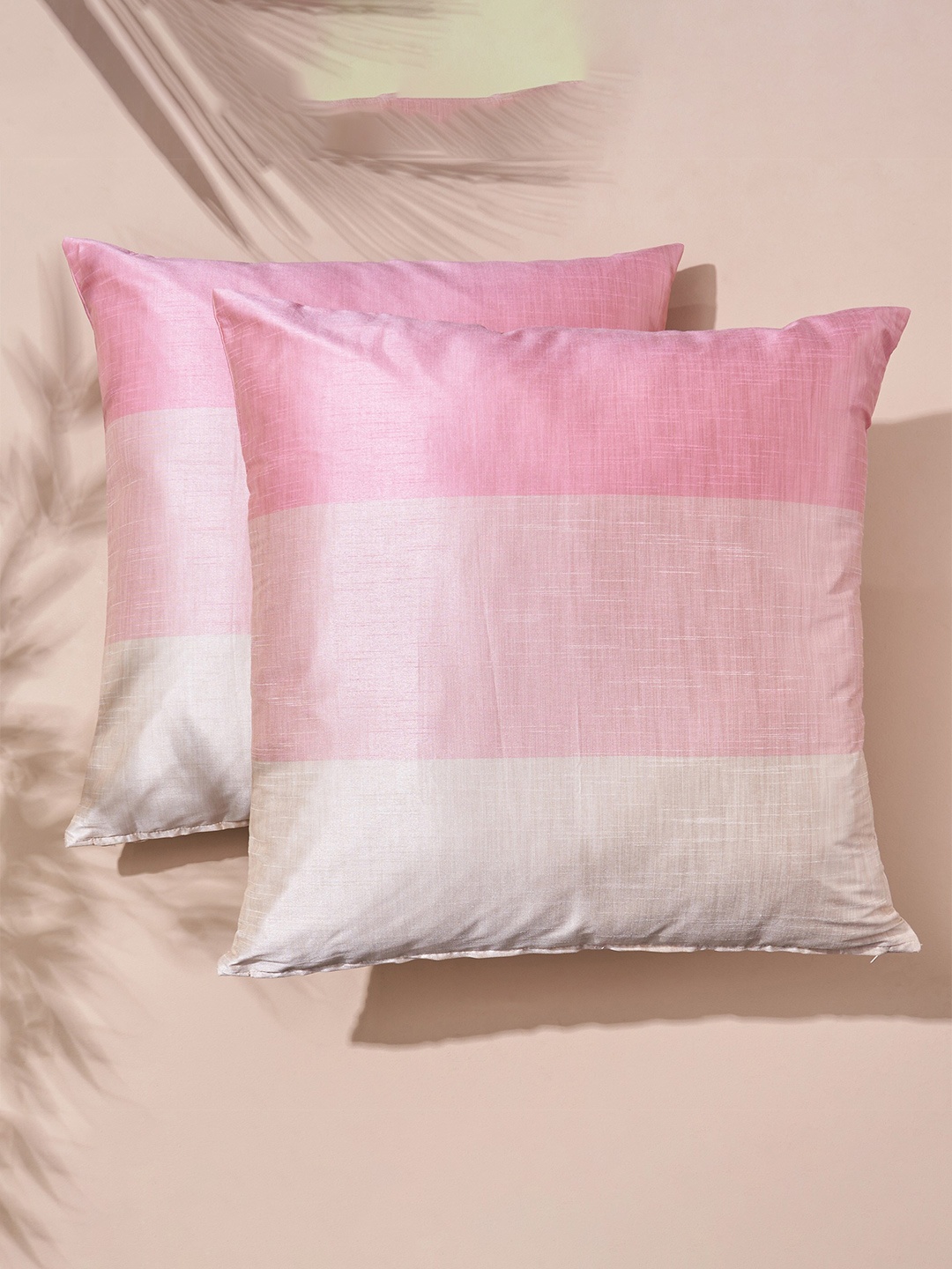 

Home Centre Wesley 2 Pcs Pink & Grey Colourblocked Square Cushion Covers