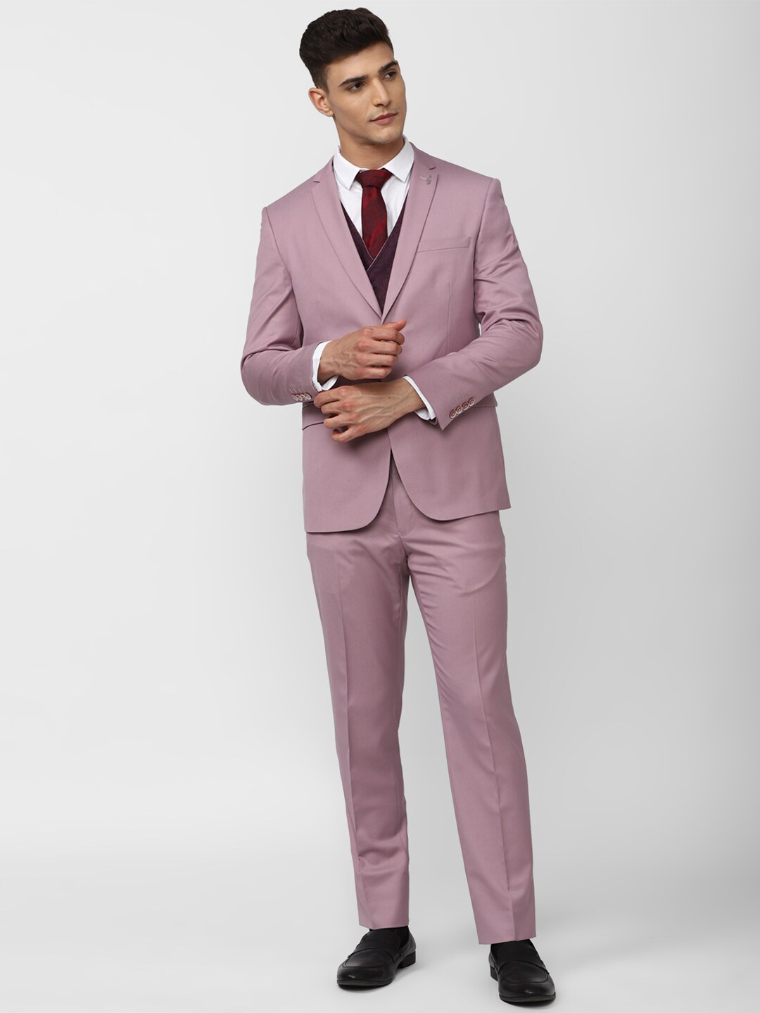 

Van Heusen Men Single-Breasted Slim-Fit Two-Piece Suit, Purple