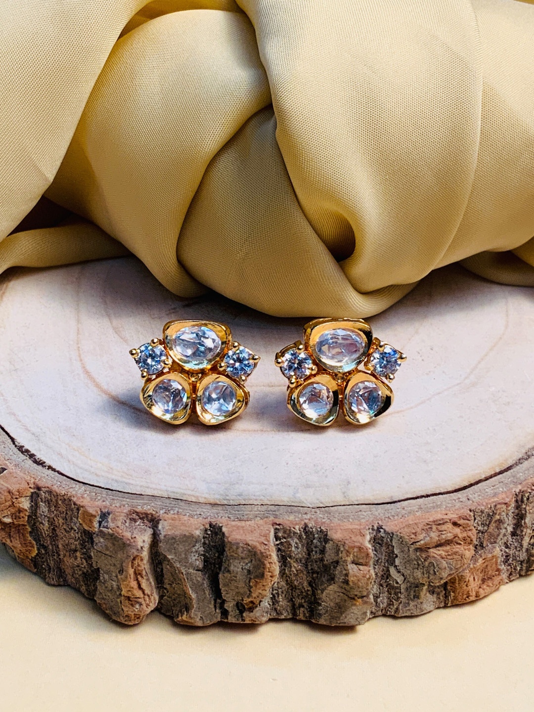

ABDESIGNS Gold-Plated Circular Studs Earrings