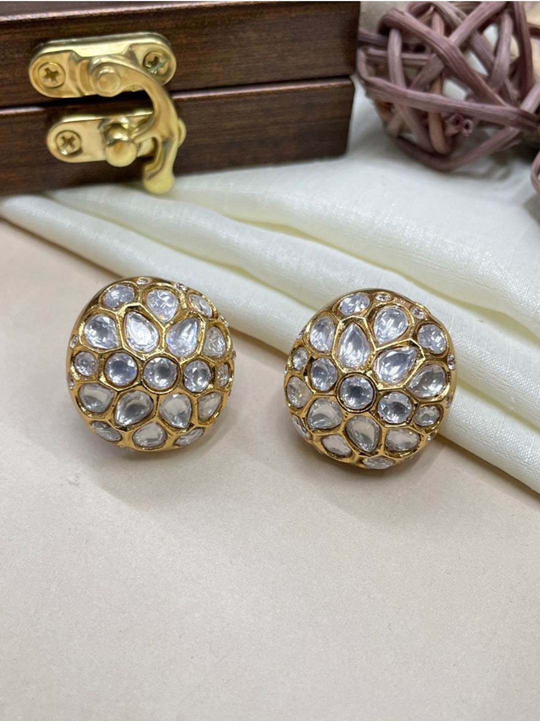 

ABDESIGNS Gold-Plated Circular Studs Earrings