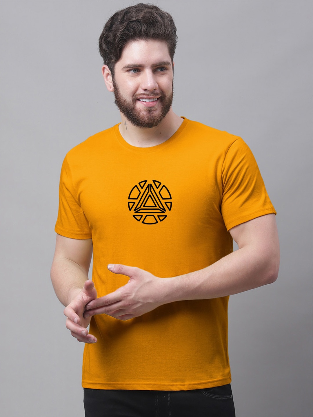 

Friskers Printed Short Sleeves Cotton T-shirt, Orange