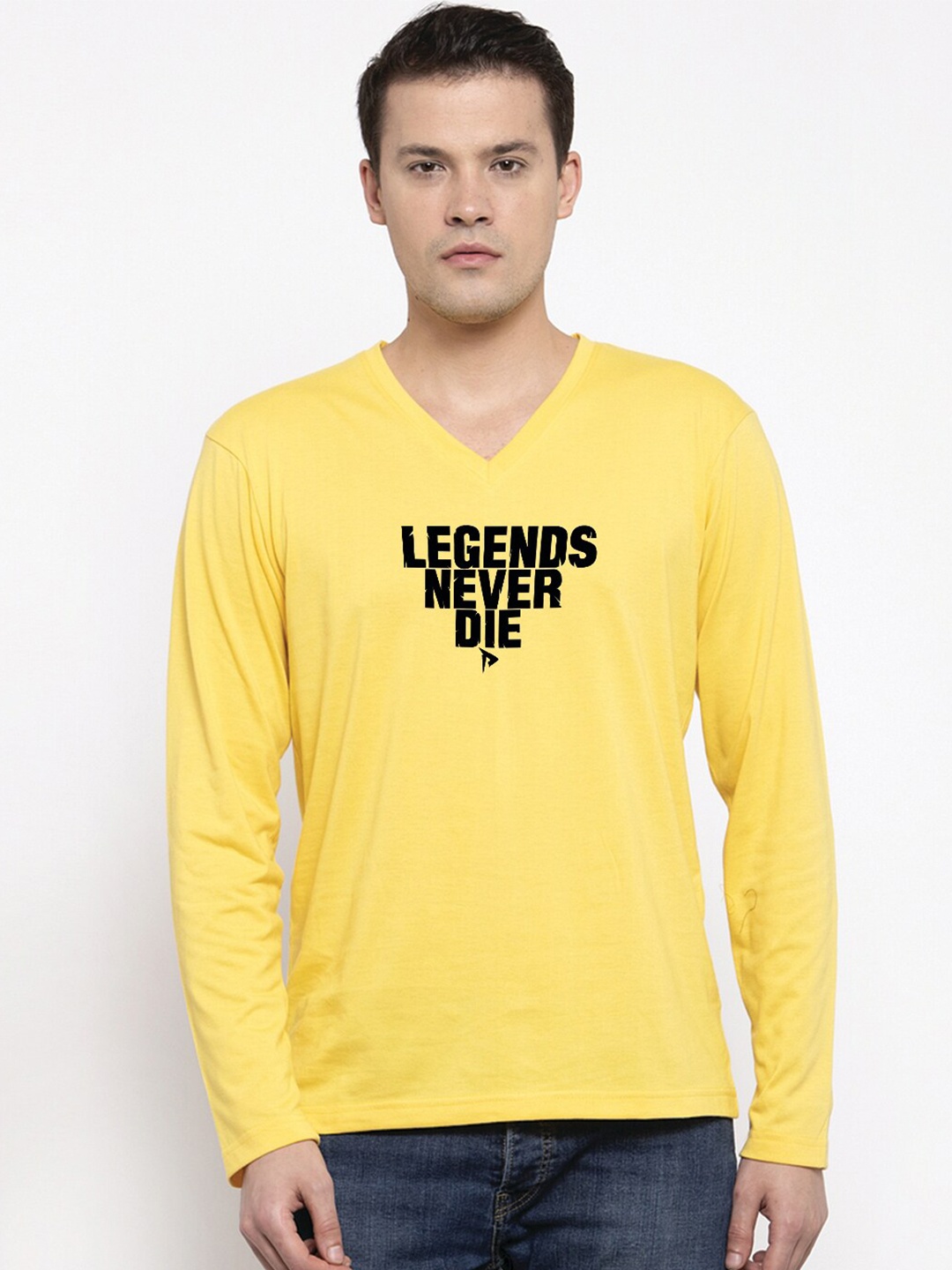 

Friskers Typography Printed Cotton T-shirt, Yellow