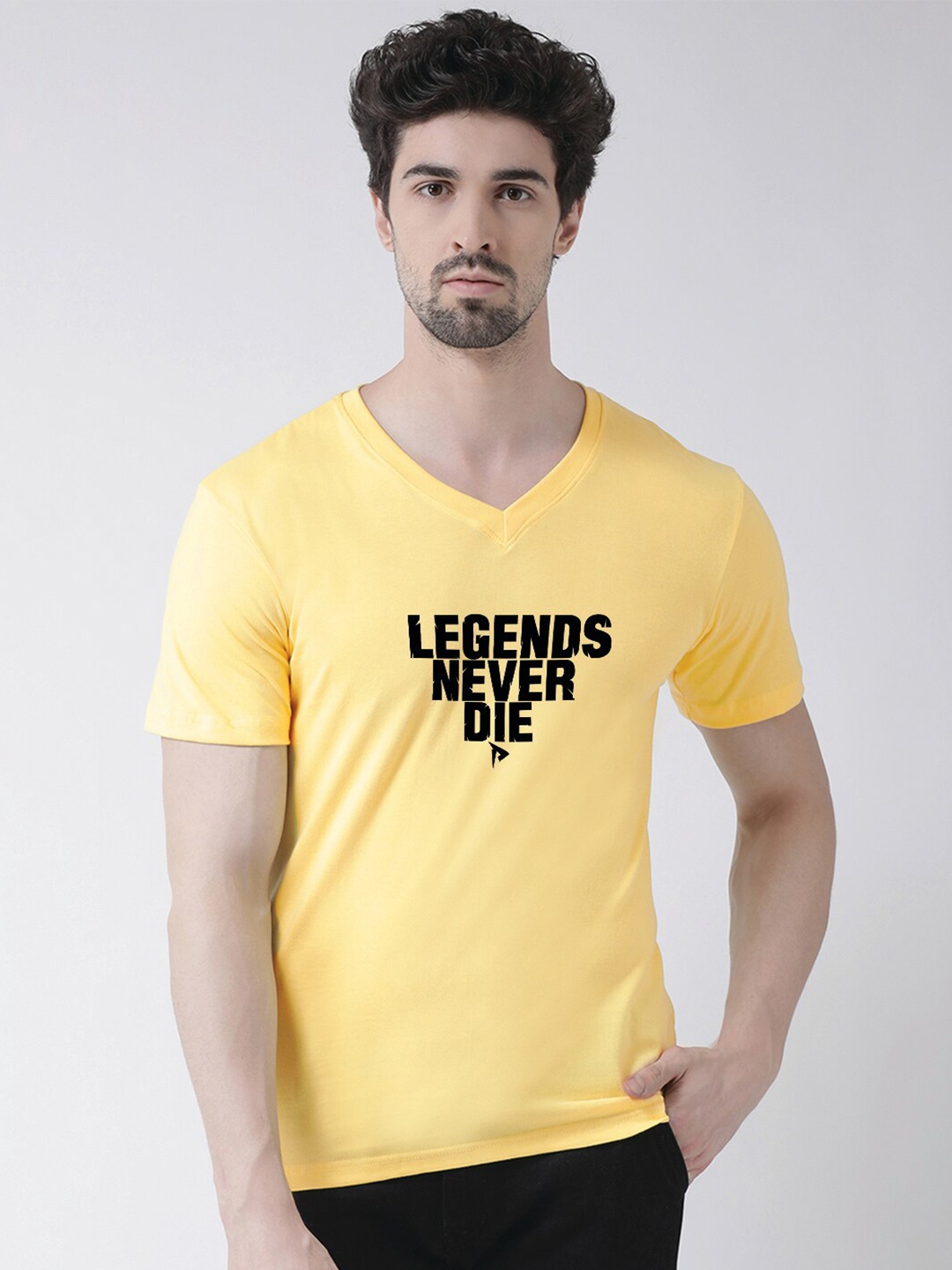 

Friskers Typography Printed Skin Friendly Cotton T-shirt, Yellow