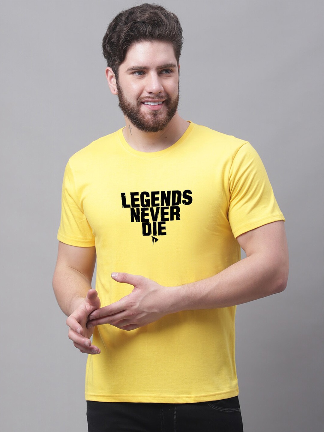 

Friskers Typography Printed T-shirt, Yellow