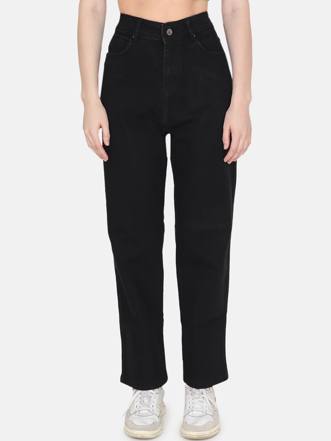 

Albion Women Comfort Straight Fit Stretchable Denim Jeans, Black