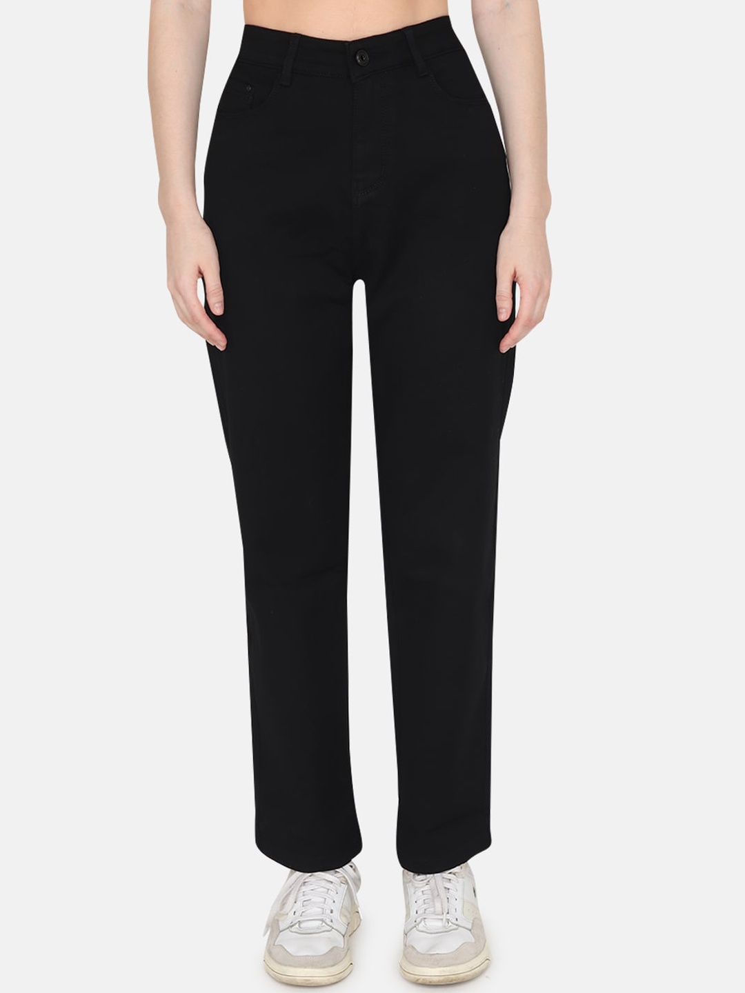 

Albion Women Comfort Straight Fit Stretchable Denim Jeans, Black