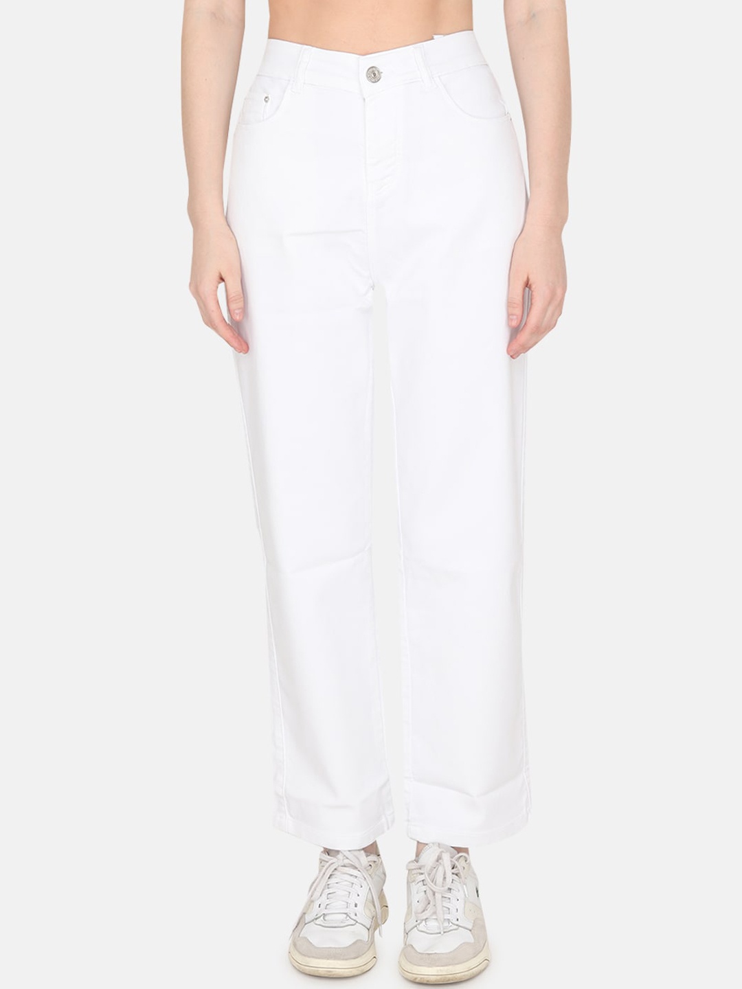 

Albion Women Comfort Straight Fit Denim Stretchable Jeans, White