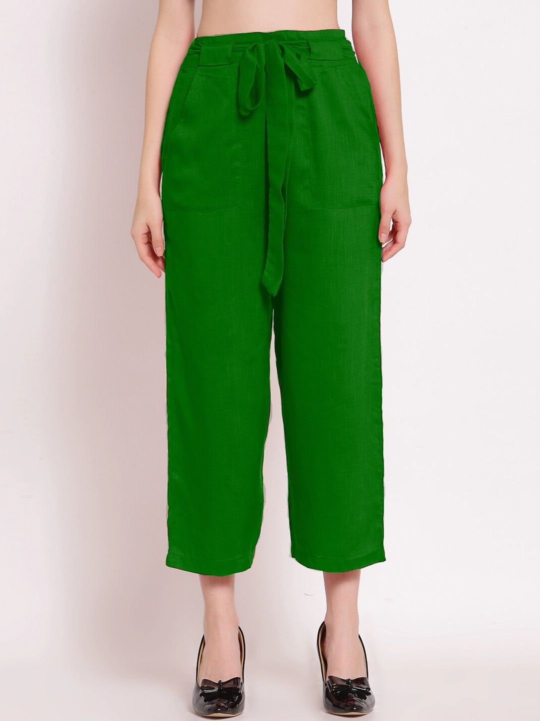 

PATRORNA Women Smart Mid-Rise Culottes, Green