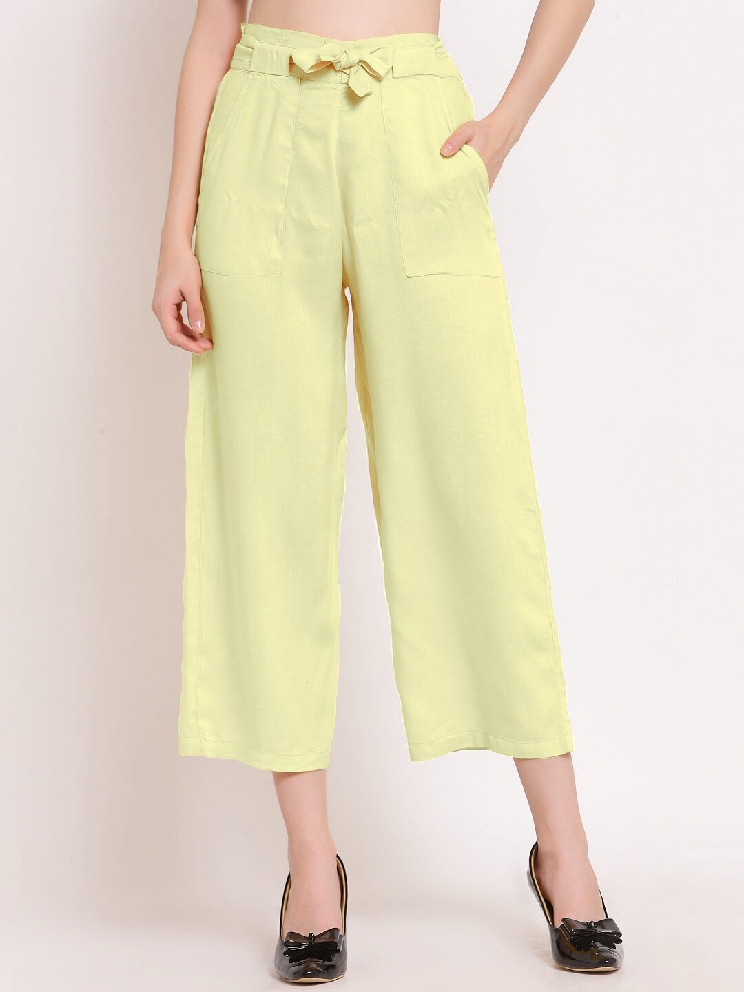 

PATRORNA Women Smart Mid Rise Culottes, Beige
