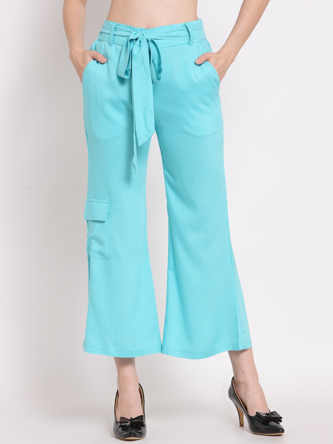 

PATRORNA Women Smart Fit Culottes Trousers, Blue