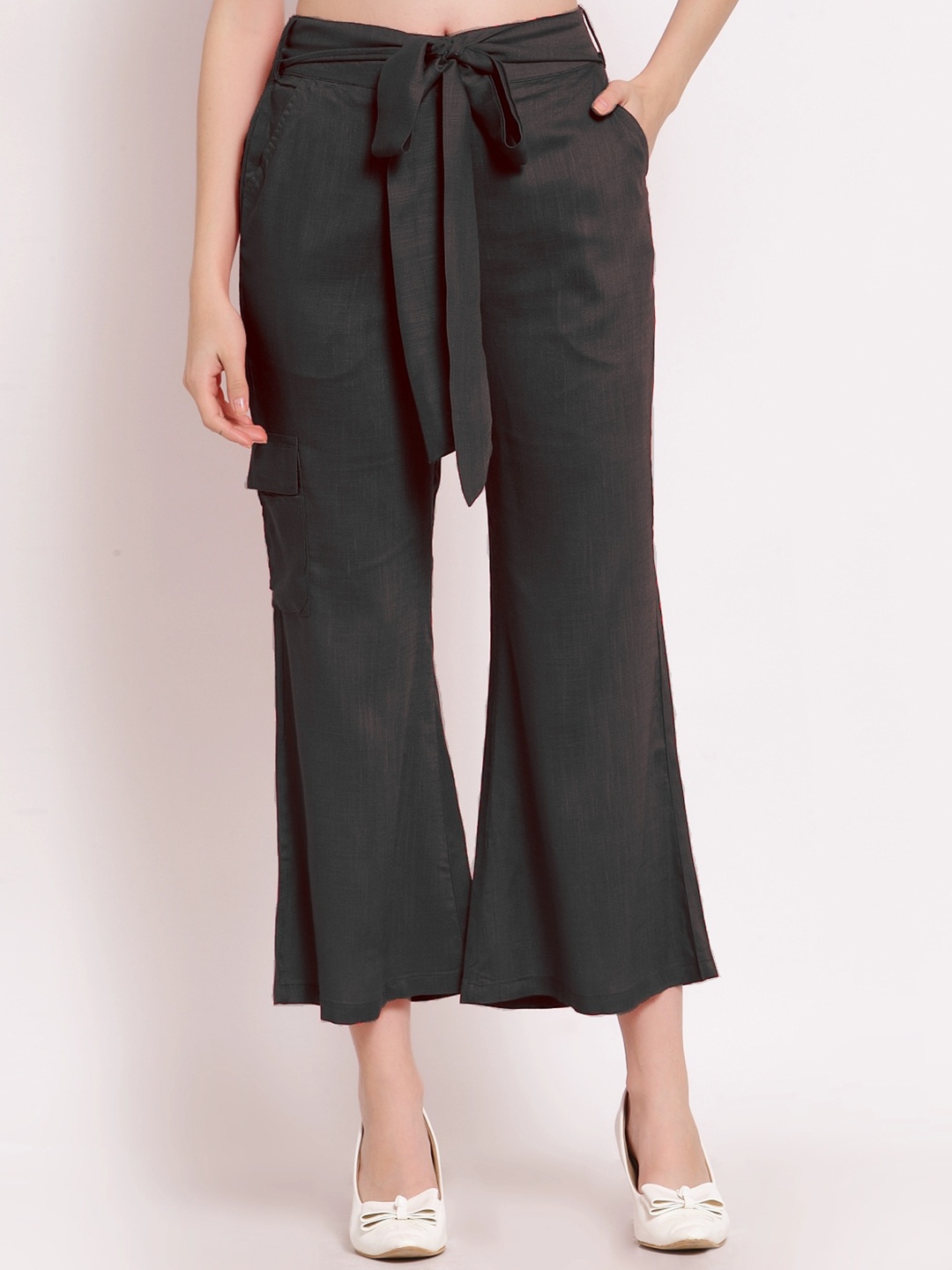

PATRORNA Women Smart Fit Culottes Trousers, Black