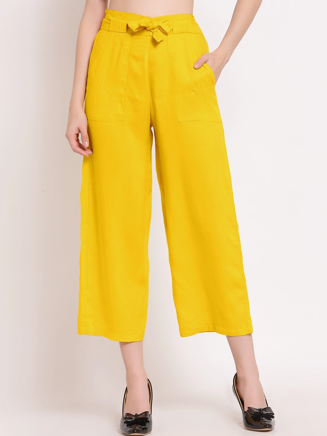 

PATRORNA Women Smart Culottes, Yellow