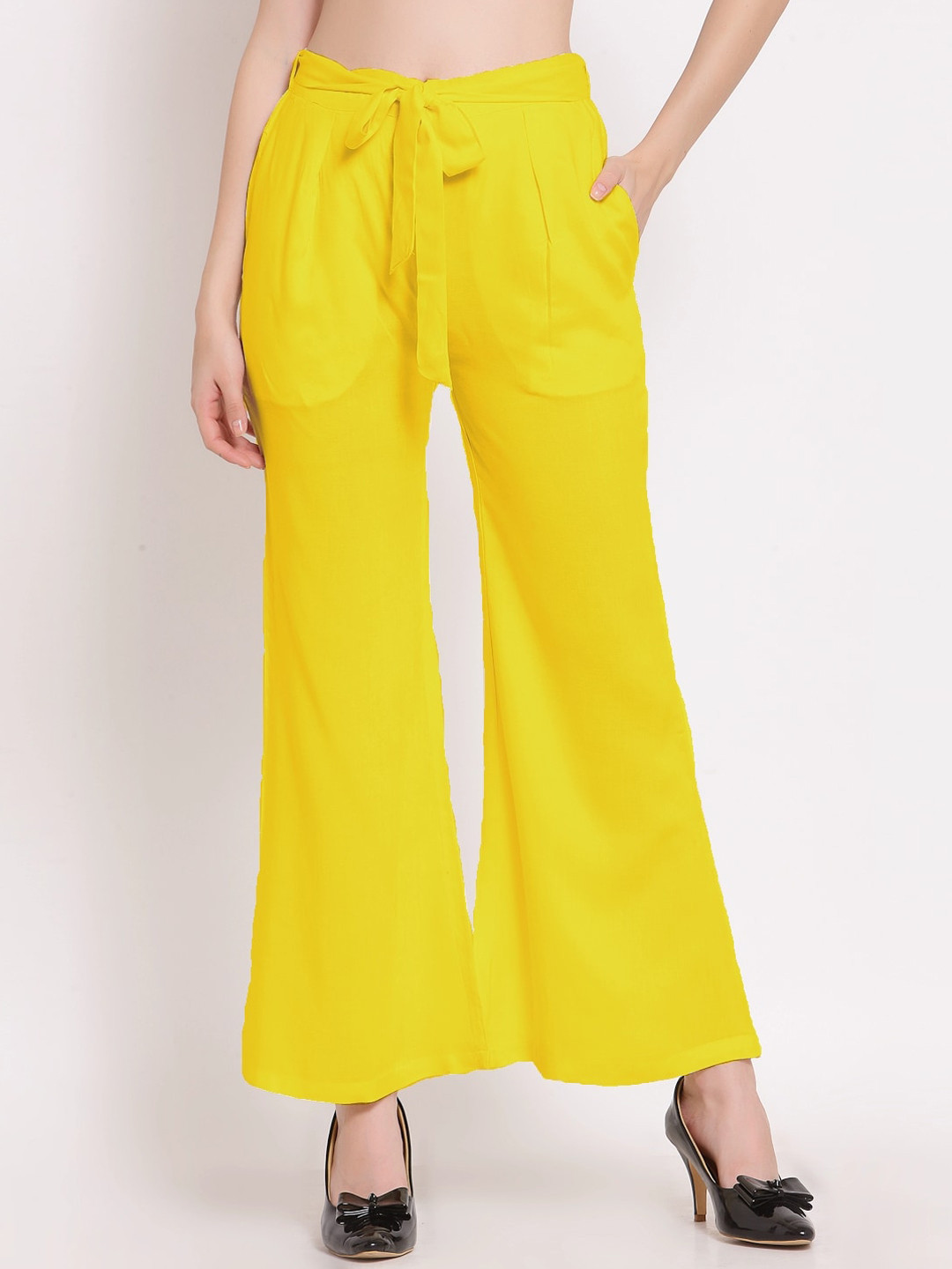 

PATRORNA Women Smart Tapered Fit Culottes Trousers, Yellow