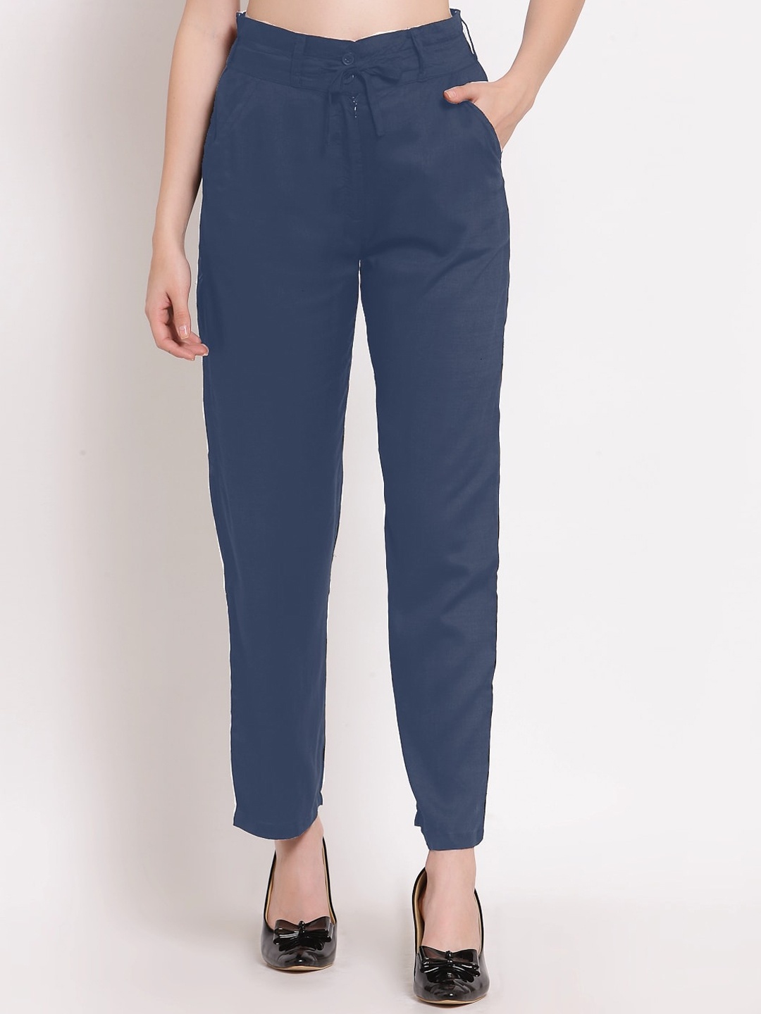 

PATRORNA Women Smart Trousers, Grey