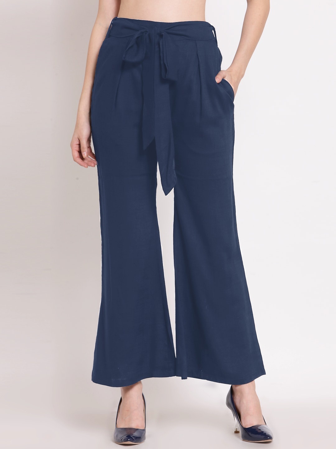 

PATRORNA Women Smart Tapered Fit Pleated Parallel Trousers, Grey