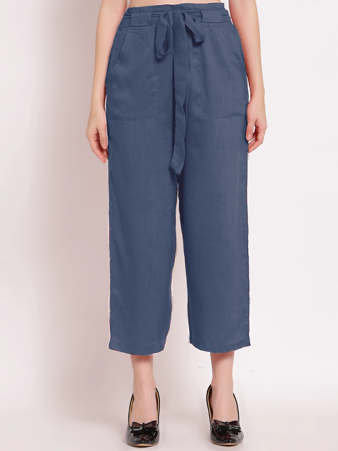 

PATRORNA Women Smart Pleated Culottes Trousers, Grey