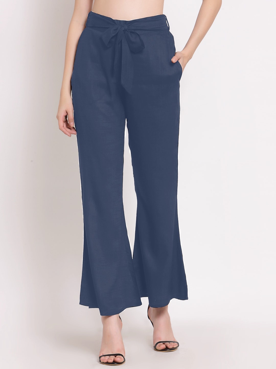 

PATRORNA Women Smart Bootcut Trousers, Grey