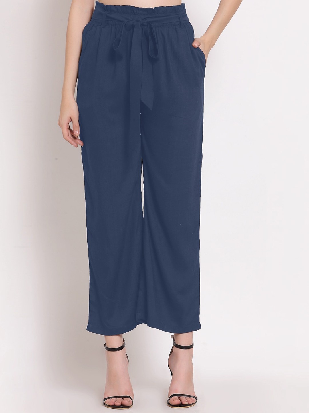

PATRORNA Women Smart Loose Fit Pleated Trousers, Grey