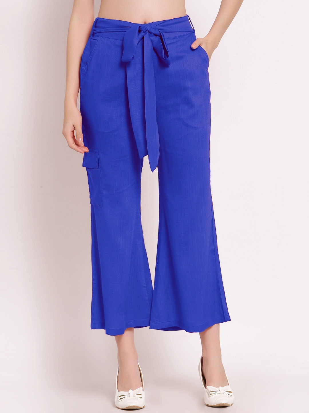 

PATRORNA Women Smart Culottes Trousers, Blue