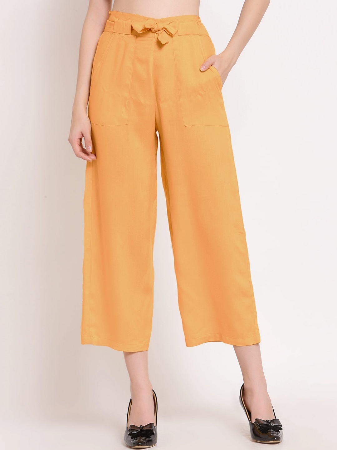 

PATRORNA Women Smart Fit Culottes Trousers, Peach