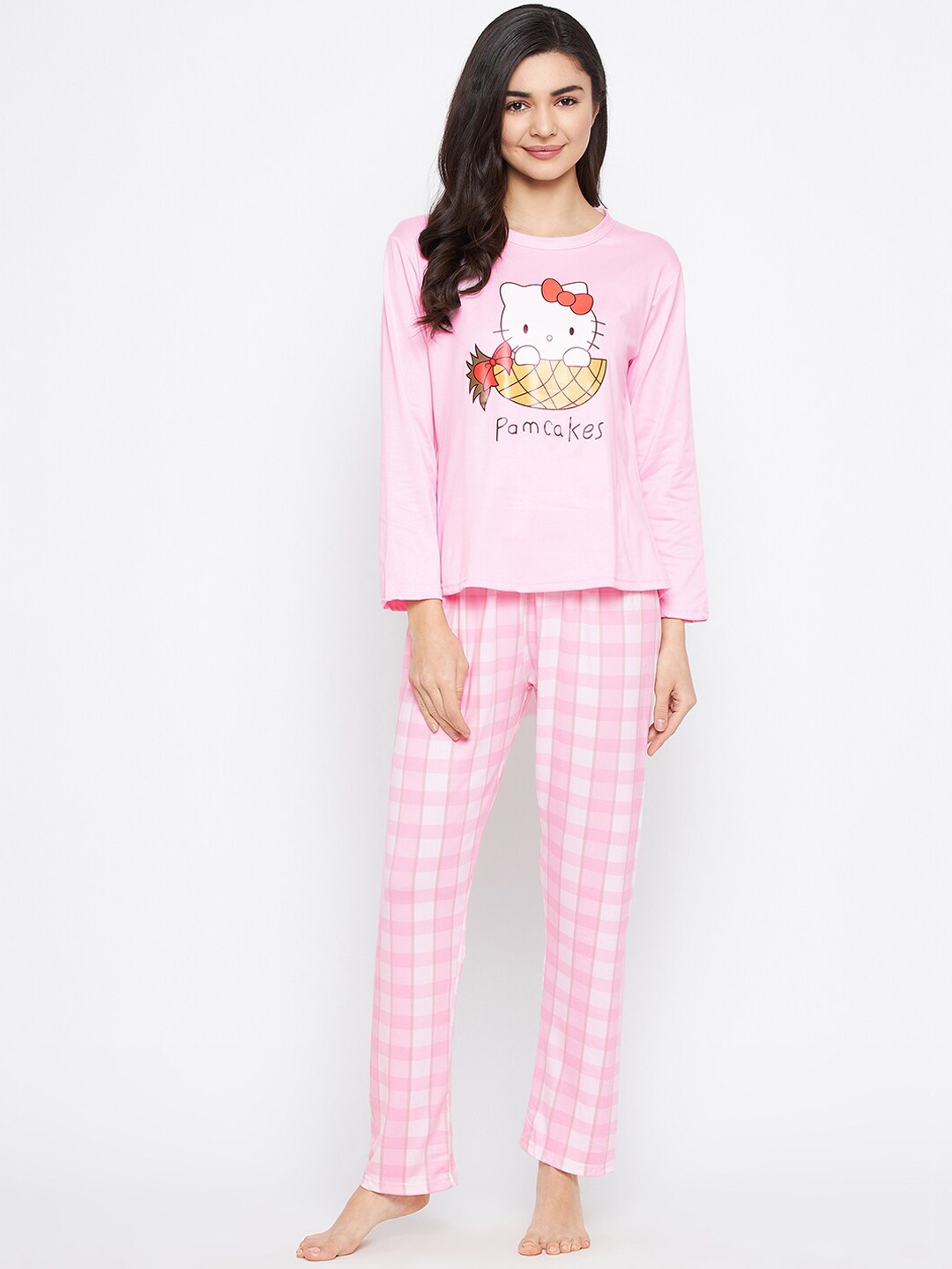 

Camey Hello Kitty Printed Night suit, Pink