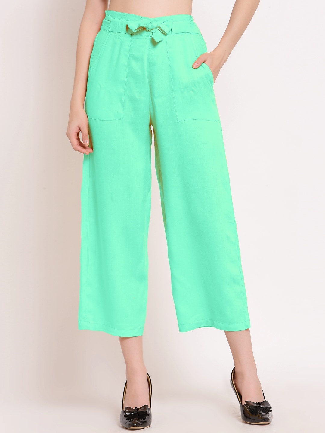 

PATRORNA Women Smart Fit Culottes Trousers, Green