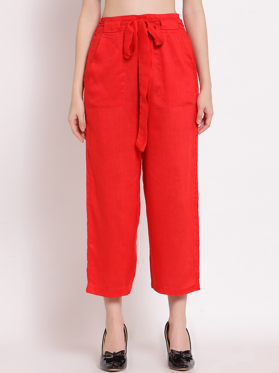 

PATRORNA Women Smart Culottes Trousers, Red