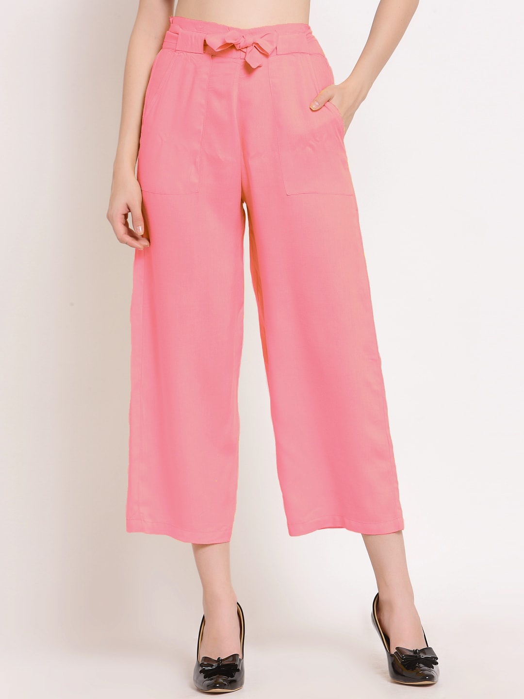 

PATRORNA Women Smart Culottes Trousers, Pink