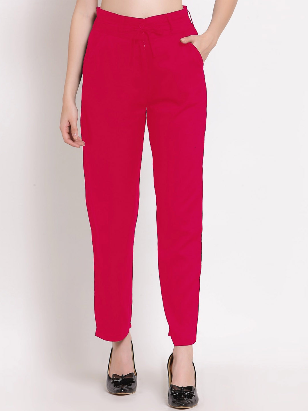 

PATRORNA Women Smart Fit Trousers, Pink