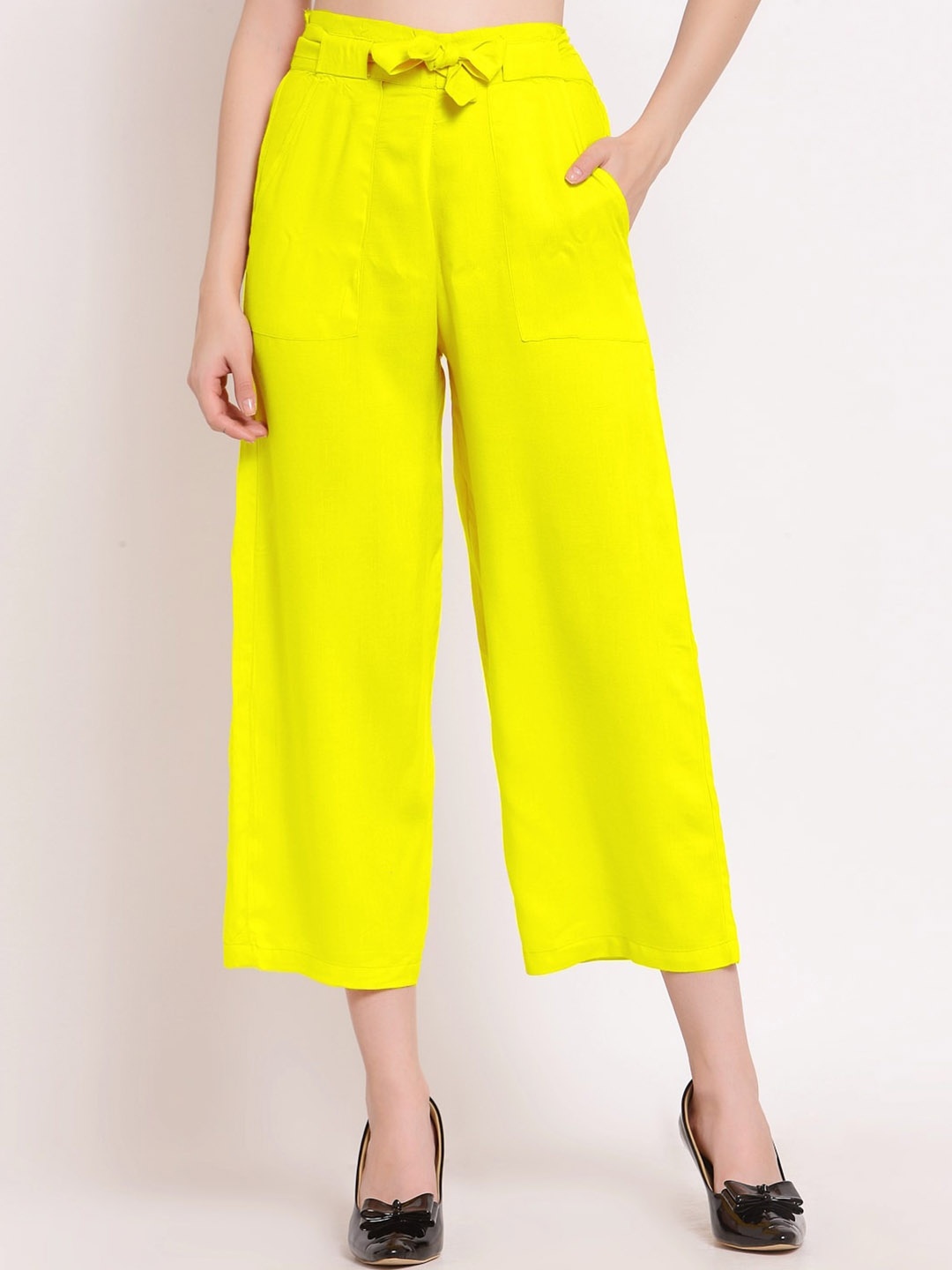 

PATRORNA Women Smart Fit Culottes Trousers, Yellow