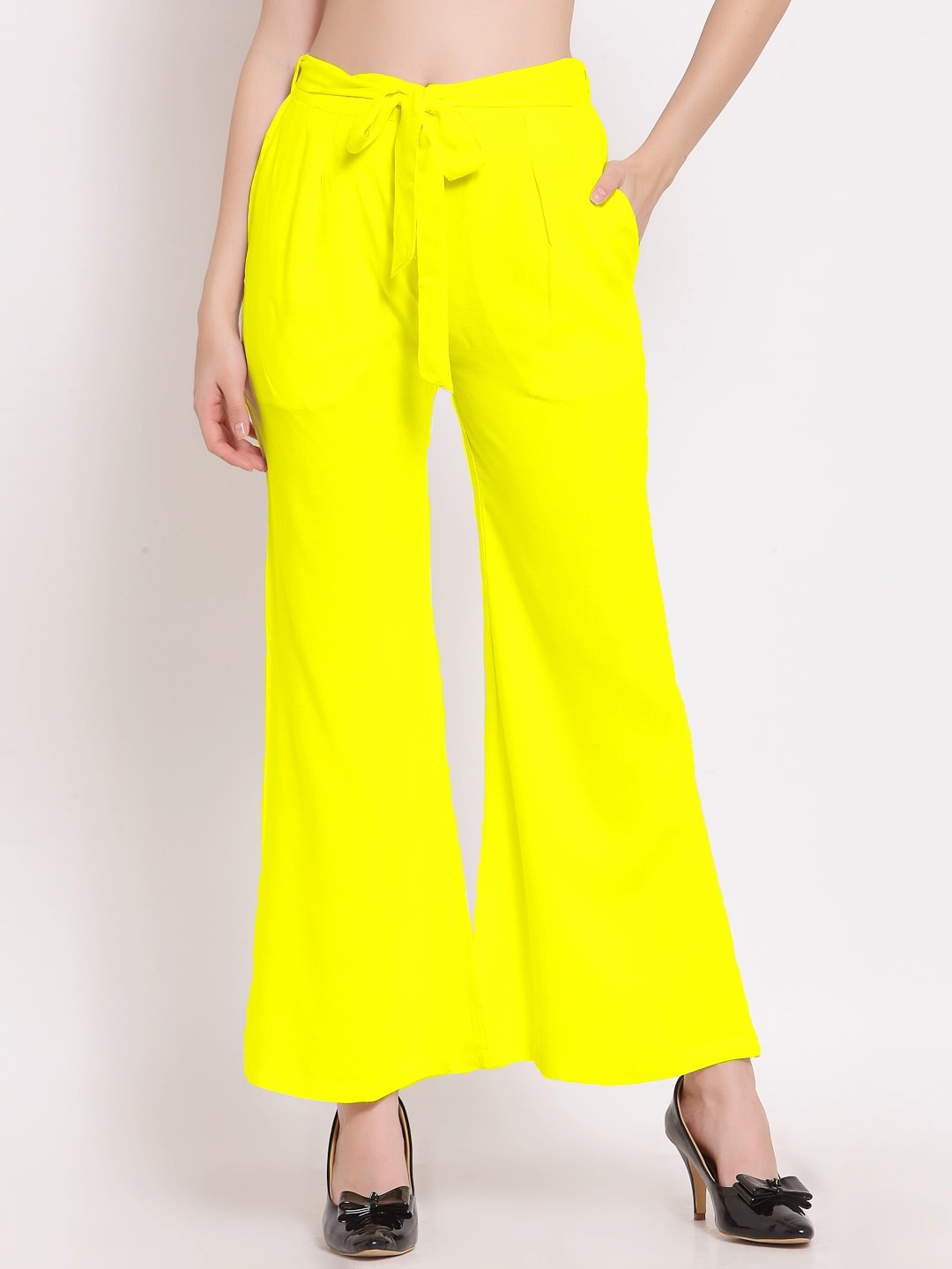 

PATRORNA Women Smart Tapered Fit Culottes Trousers, Yellow