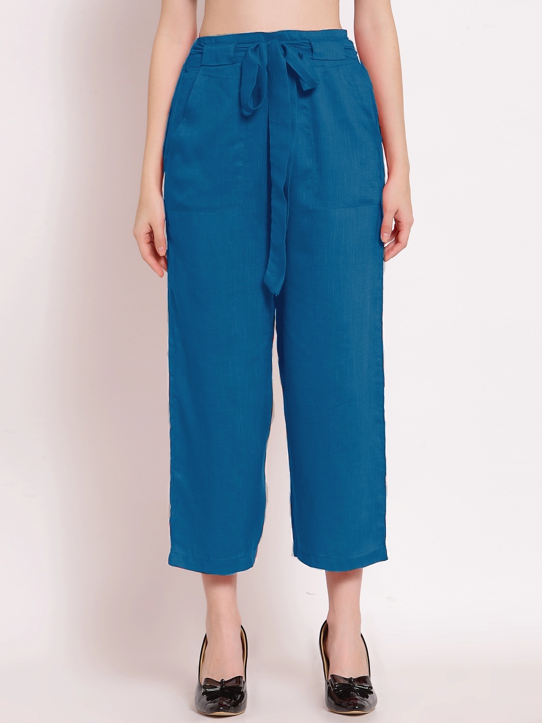 

PATRORNA Women Smart Culottes Trousers, Blue
