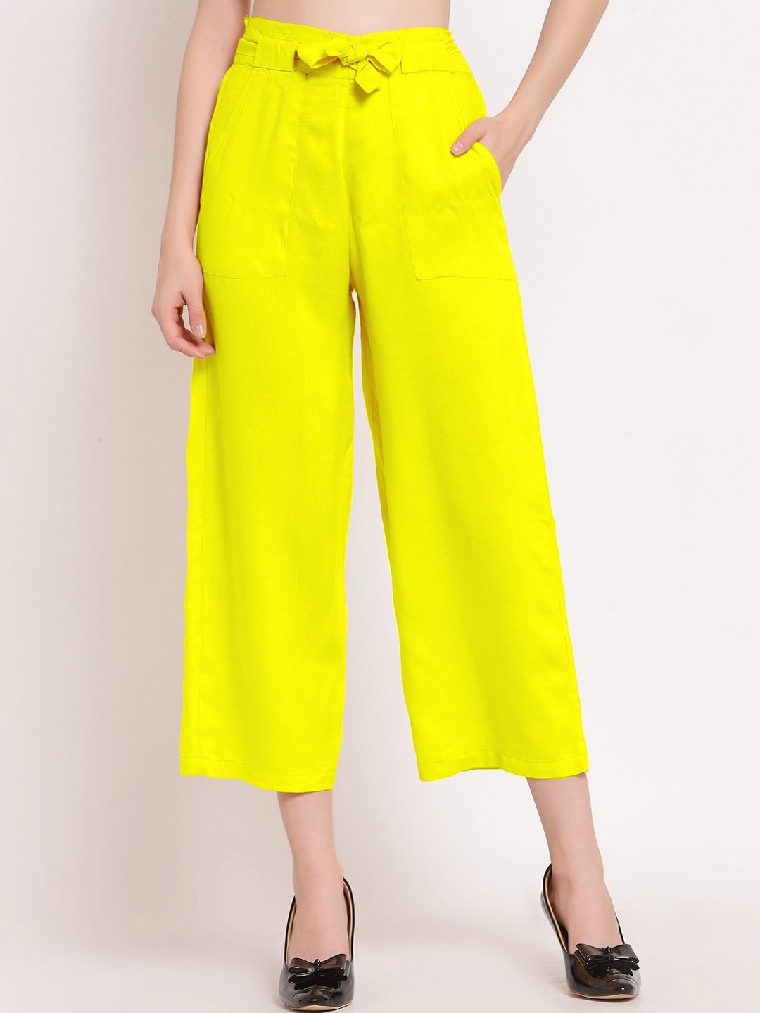

PATRORNA Women Smart Culottes Trousers, Yellow