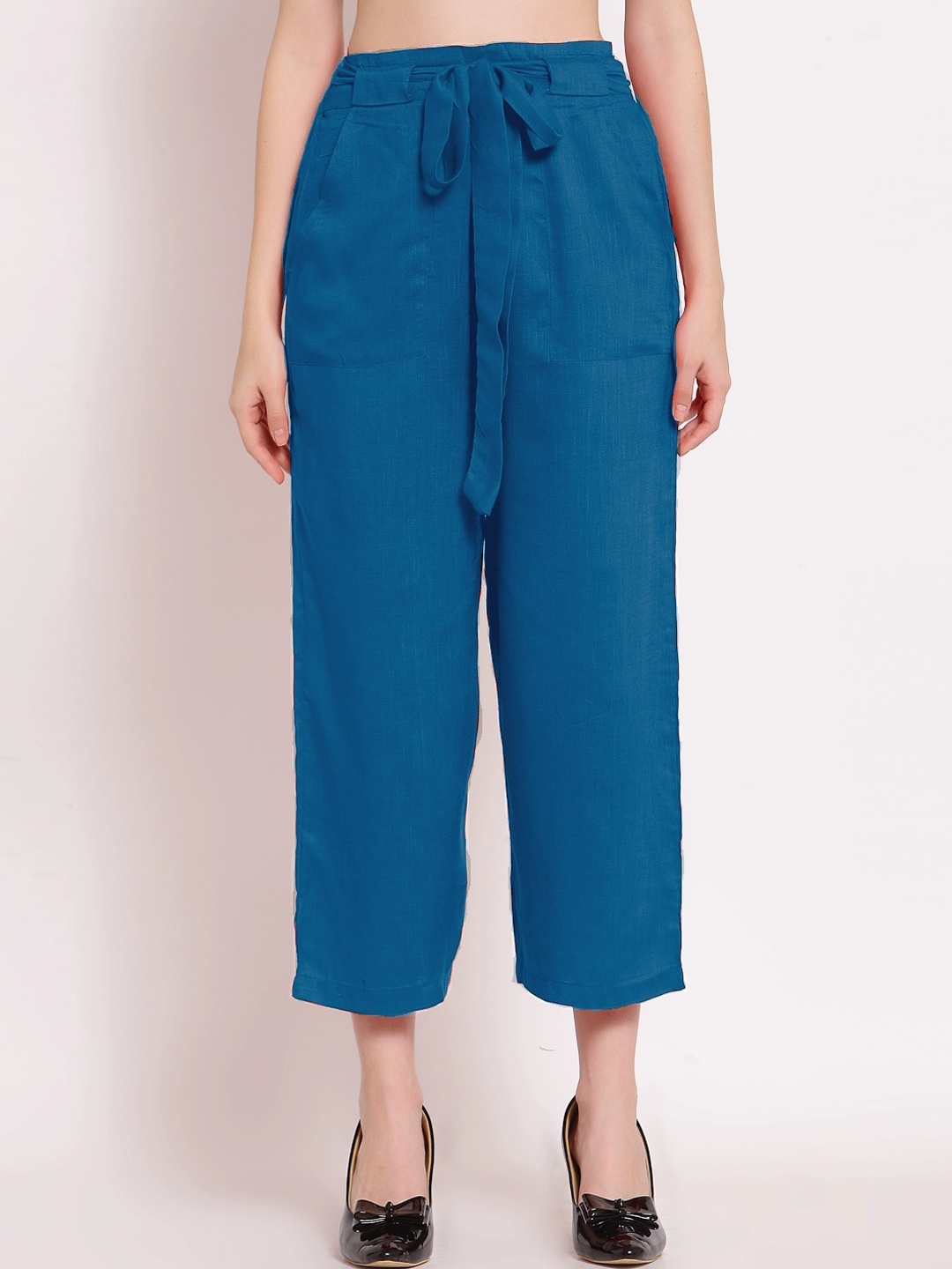

PATRORNA Women Smart Fit Culottes Trousers, Blue