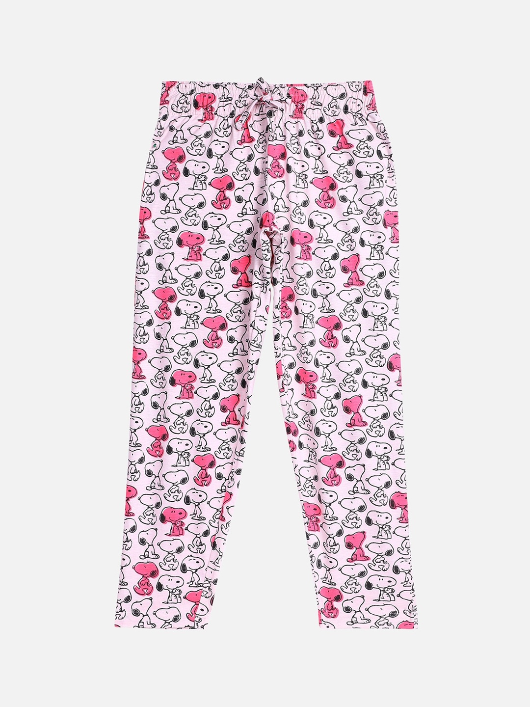 

Kids Ville Girls Printed Mid-Rise Cotton Lounge Pants, Pink