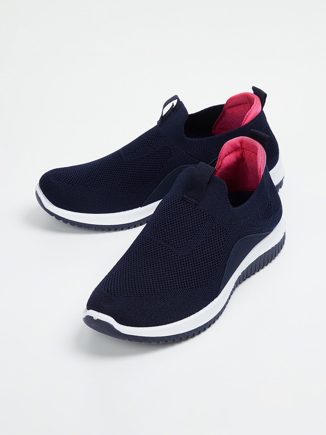 

max Women Knit Mesh Walking Shoes, Navy blue