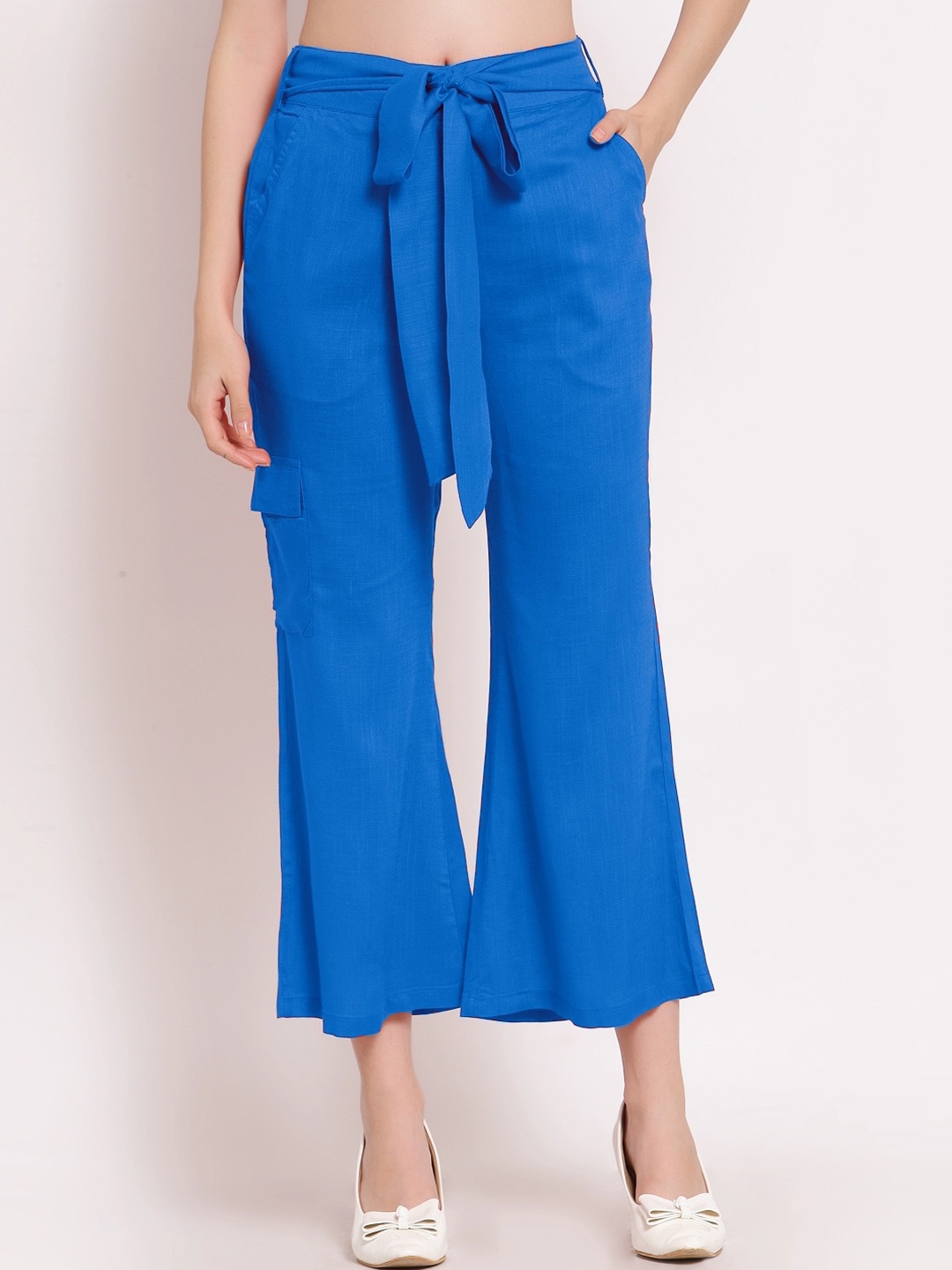 

PATRORNA Women Smart Culottes Trousers, Blue