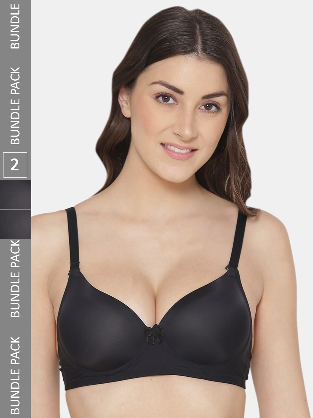 

Tweens Pack Of 2 Push-Up Bra All Day Comfort With Medium Coverage Heavily Padded, Black