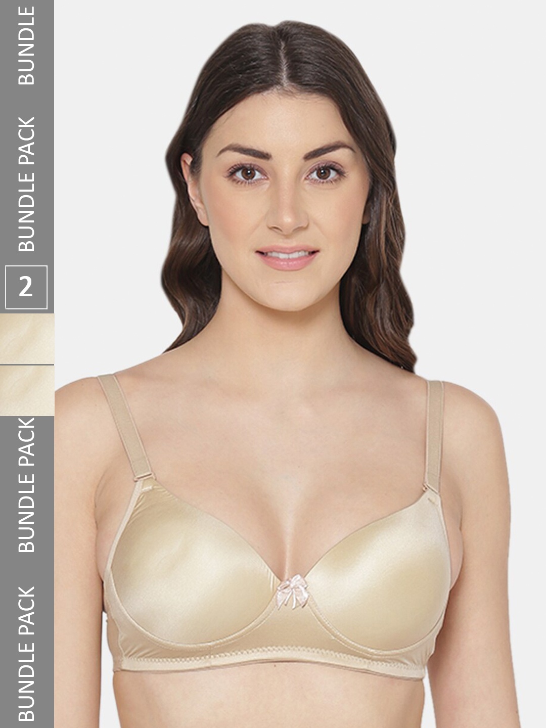 

Tweens Pack of 2 Push-Up Medium Coverage Heavily Padded Bra All Day Comfort, Beige