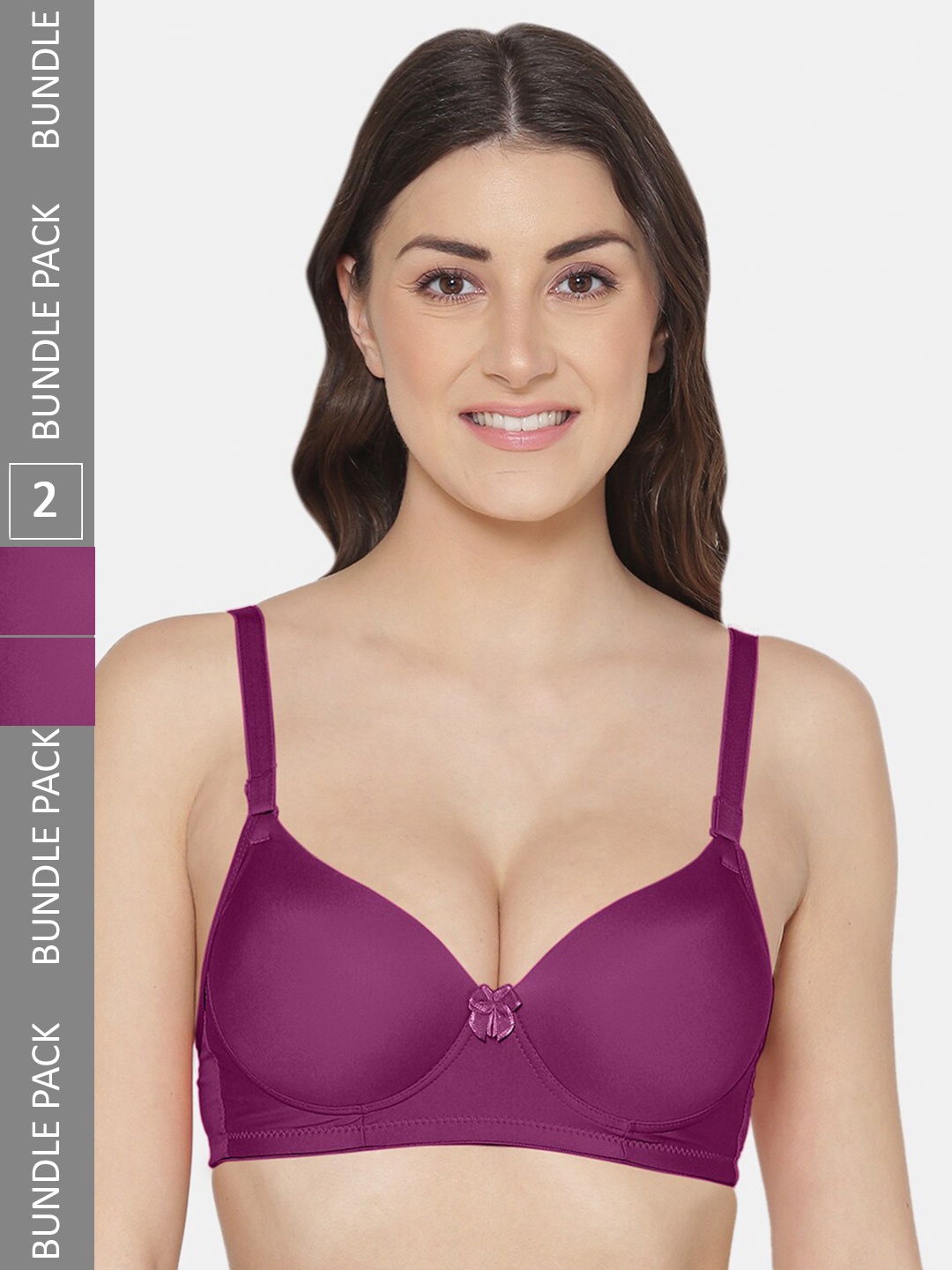 

Tweens Pack of 2 Push-Up Medium Coverage Heavily Padded Bra All Day Comfort, Purple