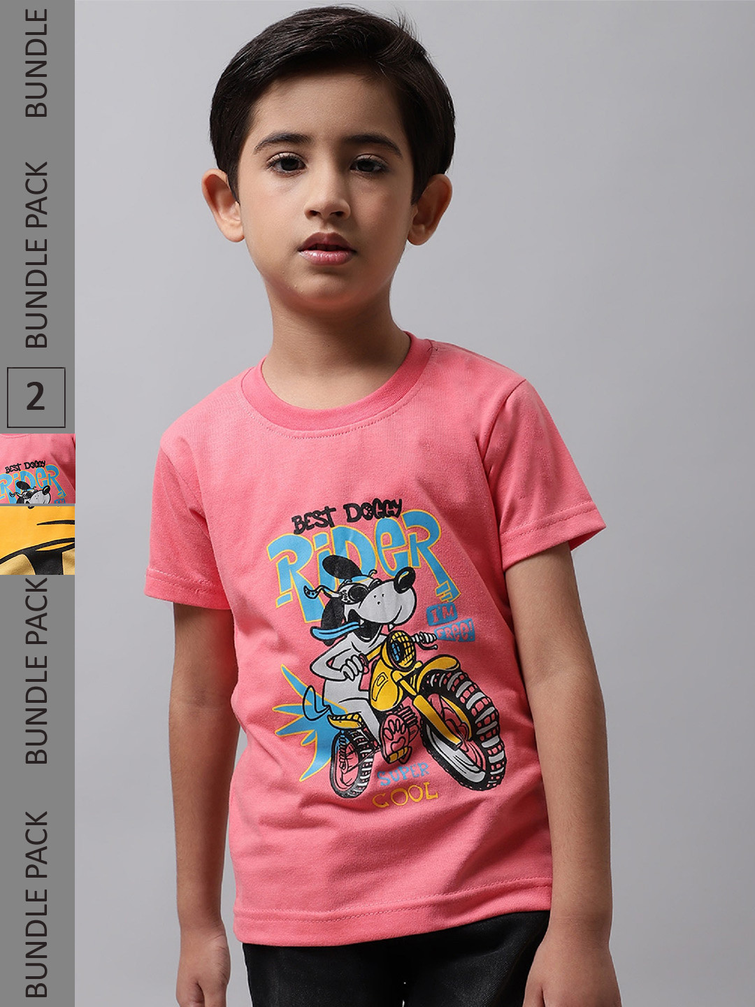 

BAESD Boys Pack Of 2 Looney Tunes Graphic Printed Knitted Cotton T-Shirts, Pink